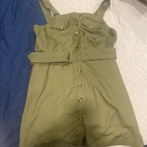 Green dress with belt